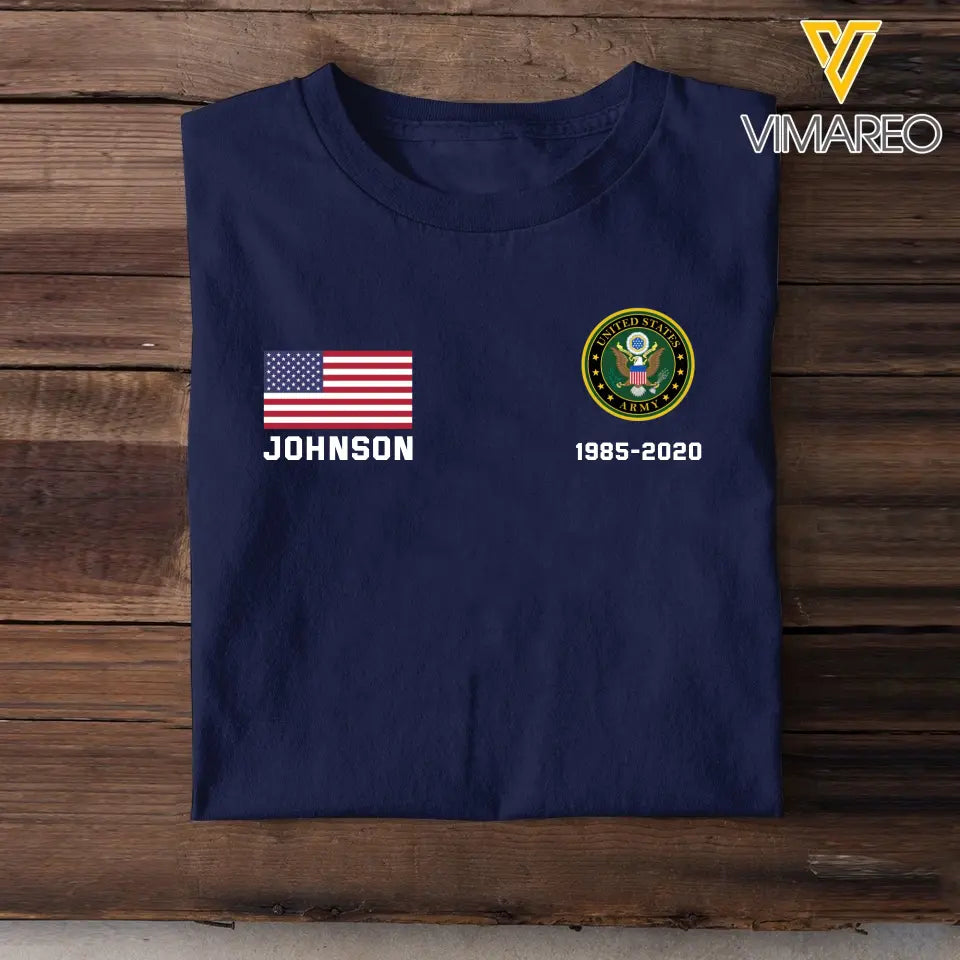 Personalized US Military Custom Name & Time Hoodie 2D Printed KVH1672