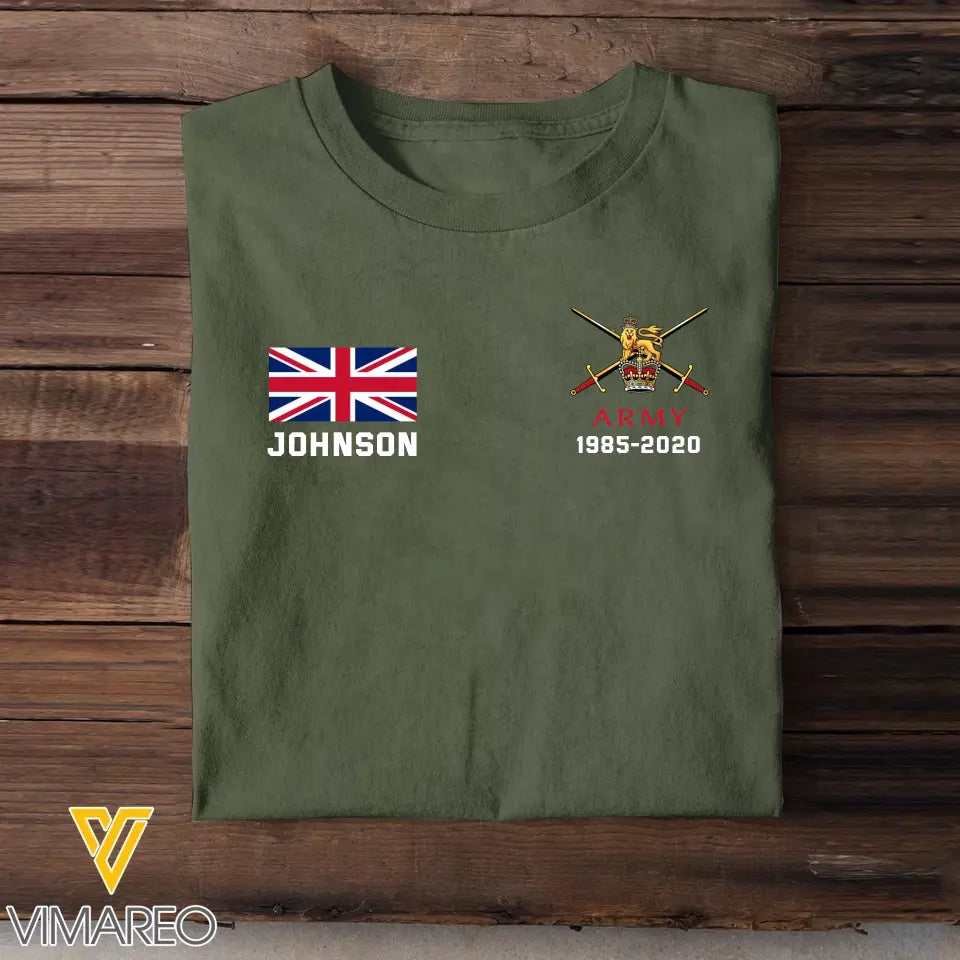 Personalized UK Military Custom Name & Time Hoodie 2D Printed KVH1672