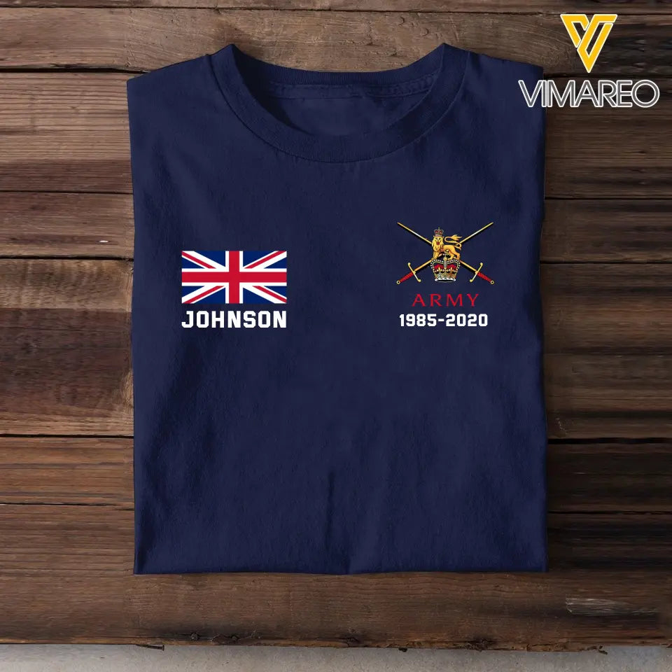 Personalized UK Military Custom Name & Time Hoodie 2D Printed KVH1672