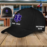 Personalized Paramedic EMS EMT Retired Black Cap QTKH1718