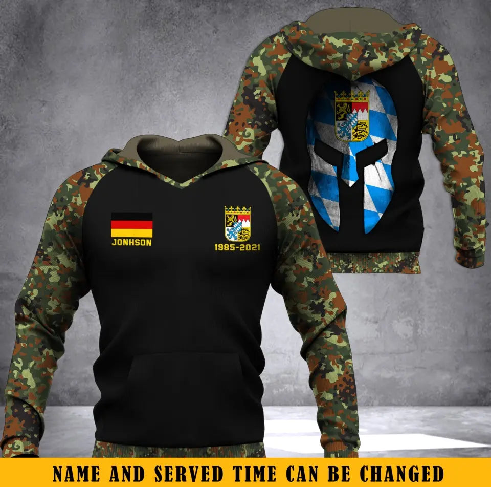 Personalized German Veteran Custom Time & Name Hoodie 3D Printed KVH1725