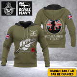 Personalized British Armed Force Veteran Let We Forget Hoodie 3D Printed QTLVA1732