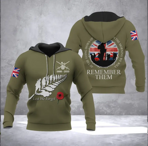 Personalized British Armed Force Veteran Let We Forget Hoodie 3D Printed QTLVA1732