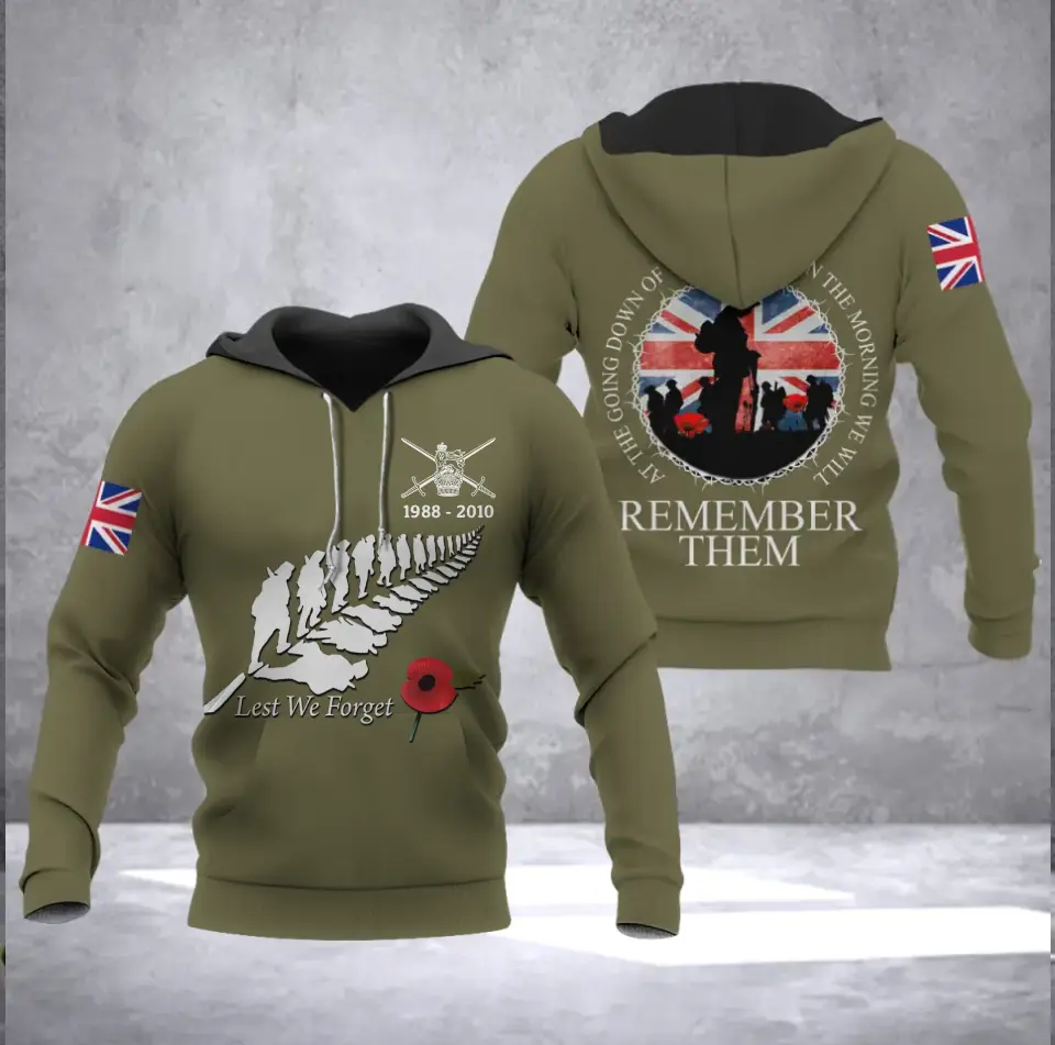 Personalized British Armed Force Veteran Let We Forget Hoodie 3D Printed QTLVA1732