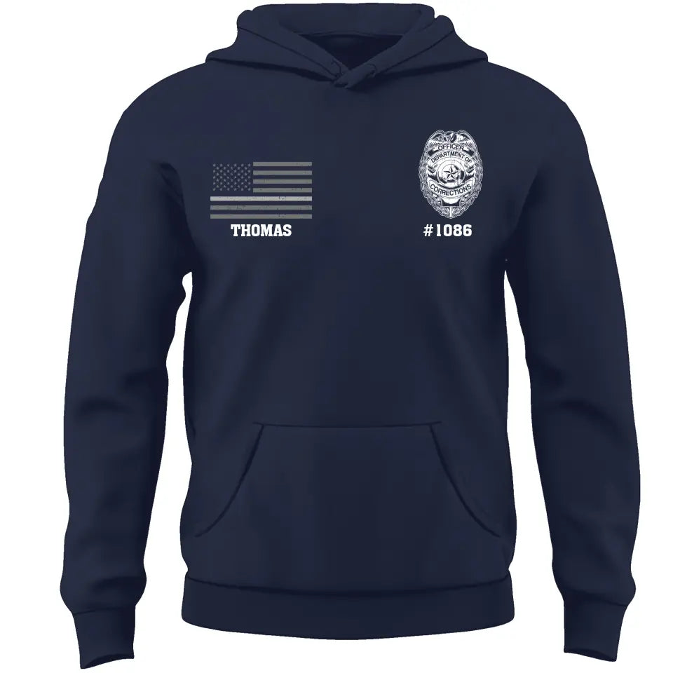 Personalized US Police Office Department Of Corrections Custom Name & ID Hoodie 2D Printed LVA231742