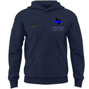 Personalized US State Retired Police Office Custom Time & ID Hoodie 2D Printed KVH231744