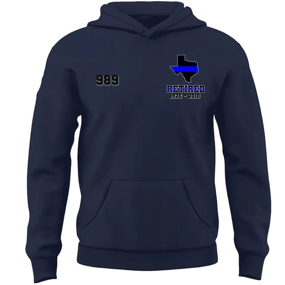 Personalized US State Retired Police Office Custom Time & ID Hoodie 2D Printed KVH231744