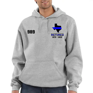 Personalized US State Retired Police Office Custom Time & ID Hoodie 2D Printed KVH231744