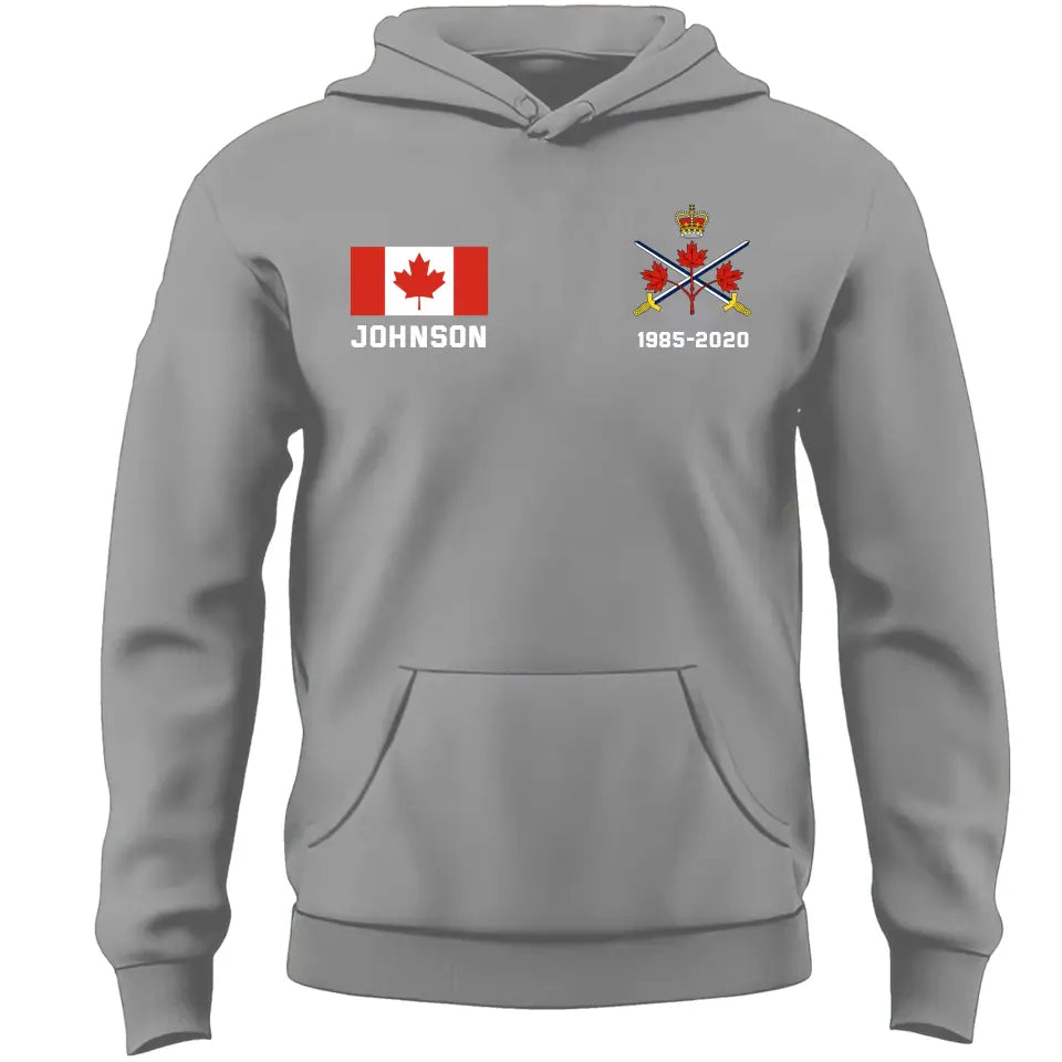 Personalized Canadian Military Custom Name & Time Hoodie 2D Printed KVH1672