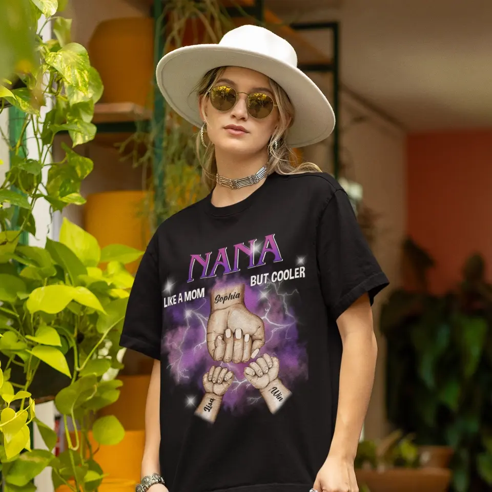 Personalized Auntie Like A Mom But Cooler Hands With Kid Names T-shirt Printed HN231756