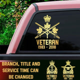Personalized Canadian Armed Force Veteran Retired Decal Printed QTVQ1758