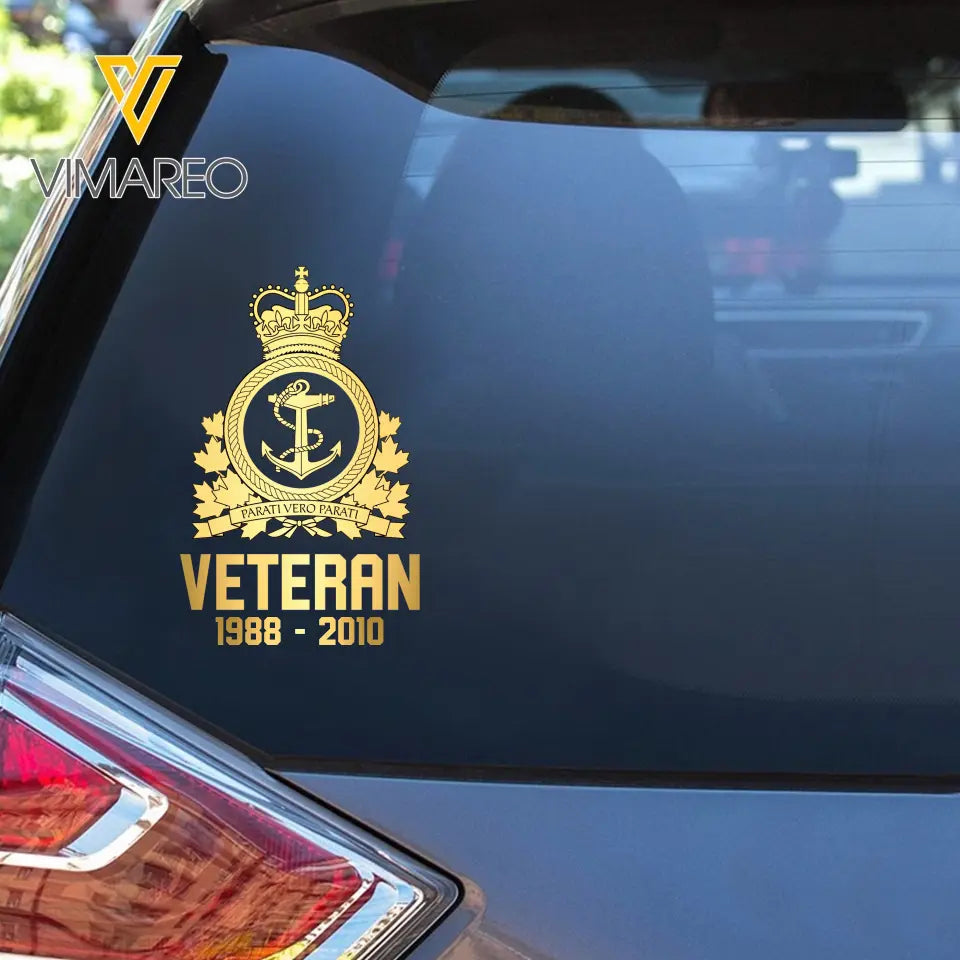 Personalized Canadian Armed Force Veteran Retired Decal Printed QTVQ1758