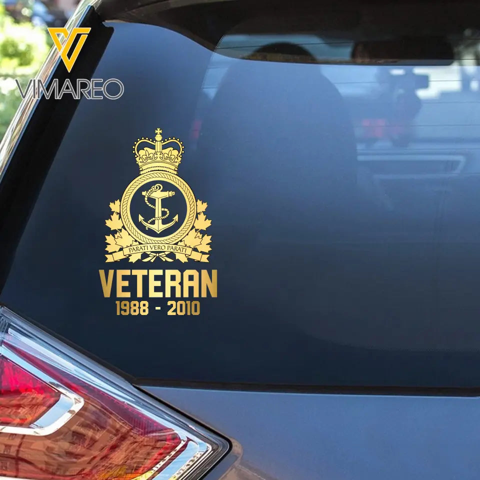 Personalized Canadian Armed Force Veteran Retired Decal Printed QTVQ1758