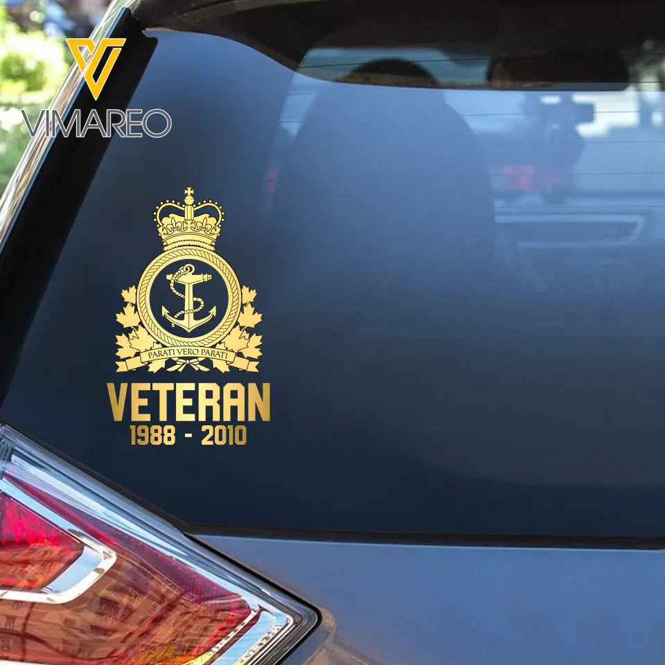 Personalized Canadian Armed Force Veteran Retired Decal Printed QTVQ1758