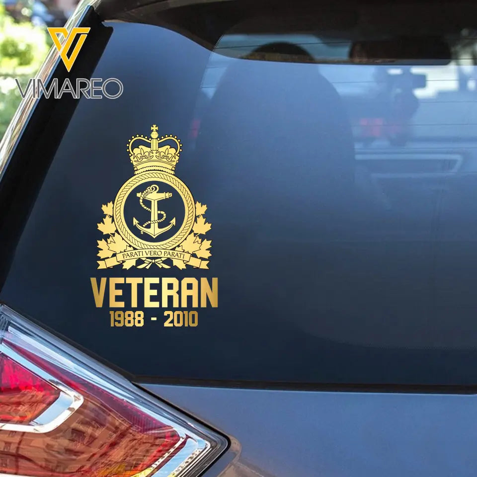 Personalized Canadian Armed Force Veteran Retired Decal Printed QTVQ1758