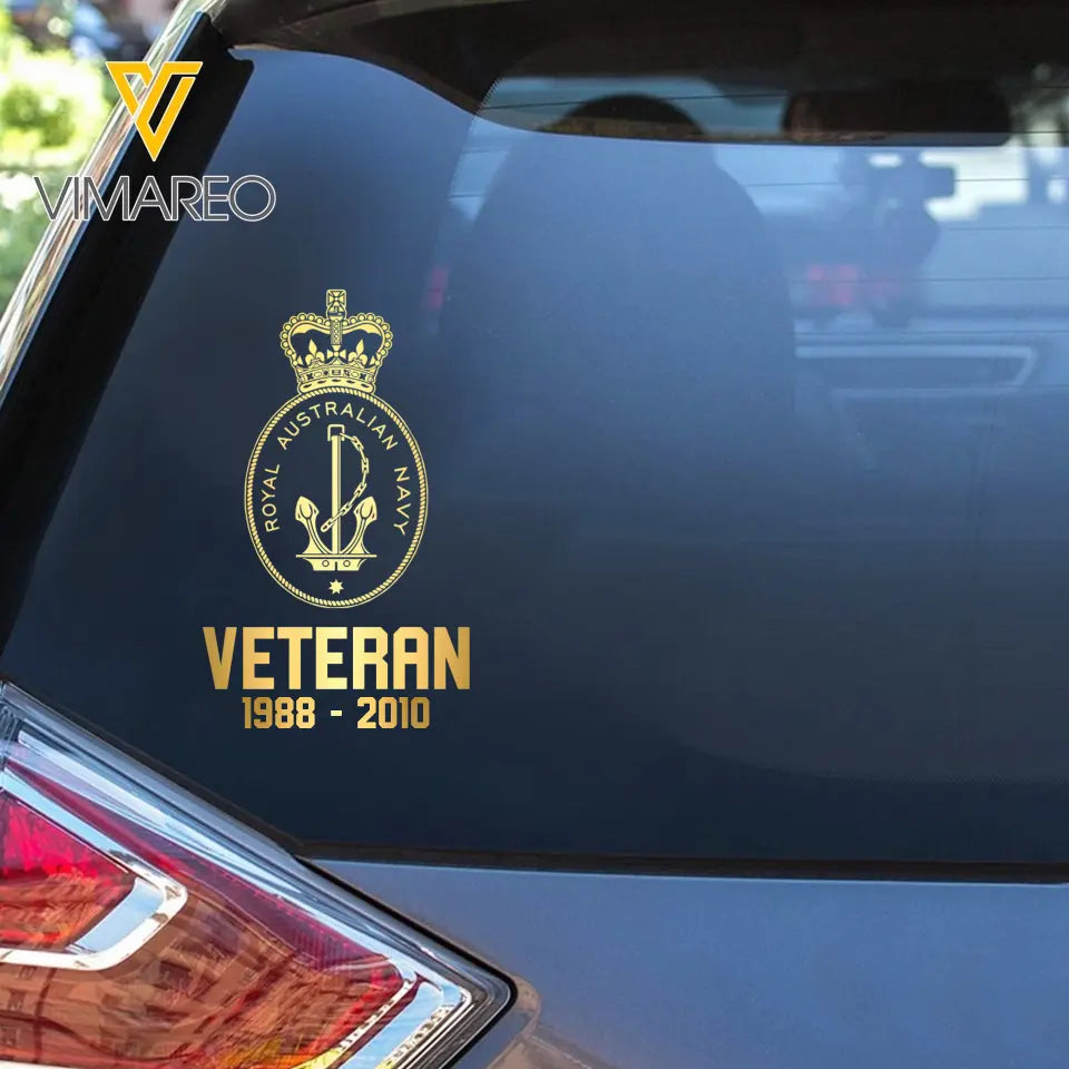 Personalized Australian Military Veteran Retired Decal Printed QTVQ1758