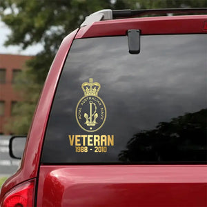 Personalized Australian Military Veteran Retired Decal Printed QTVQ1758