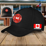 Personalized Canadian Firefighter Flag Black Cap VQ231770