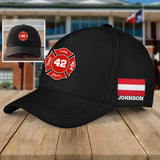 Personalized Austrian Firefighter Flag Black Cap VQ231770