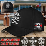 Personalized Retired Canadian Firefighter Flag Black Cap VQ2407