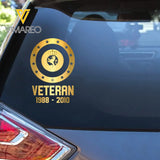 Personalized Belgium Military Veteran Retired Decal Printed QTVQ2404