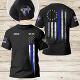Personalized Thin Blue Line Law Enforcement Sheepdog Custom Your Year Tshirt 2D Printed 231772AHVA
