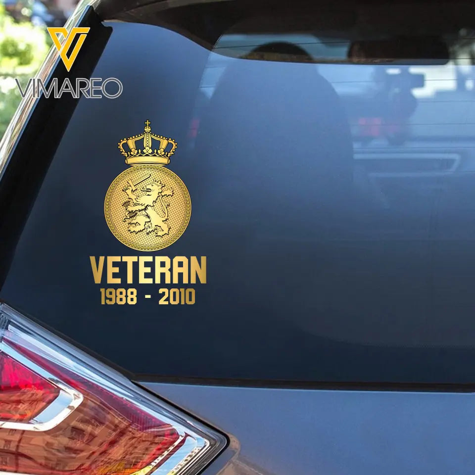 Personalized Netherlands Military Veteran Retired Decal Printed QTVQ2404