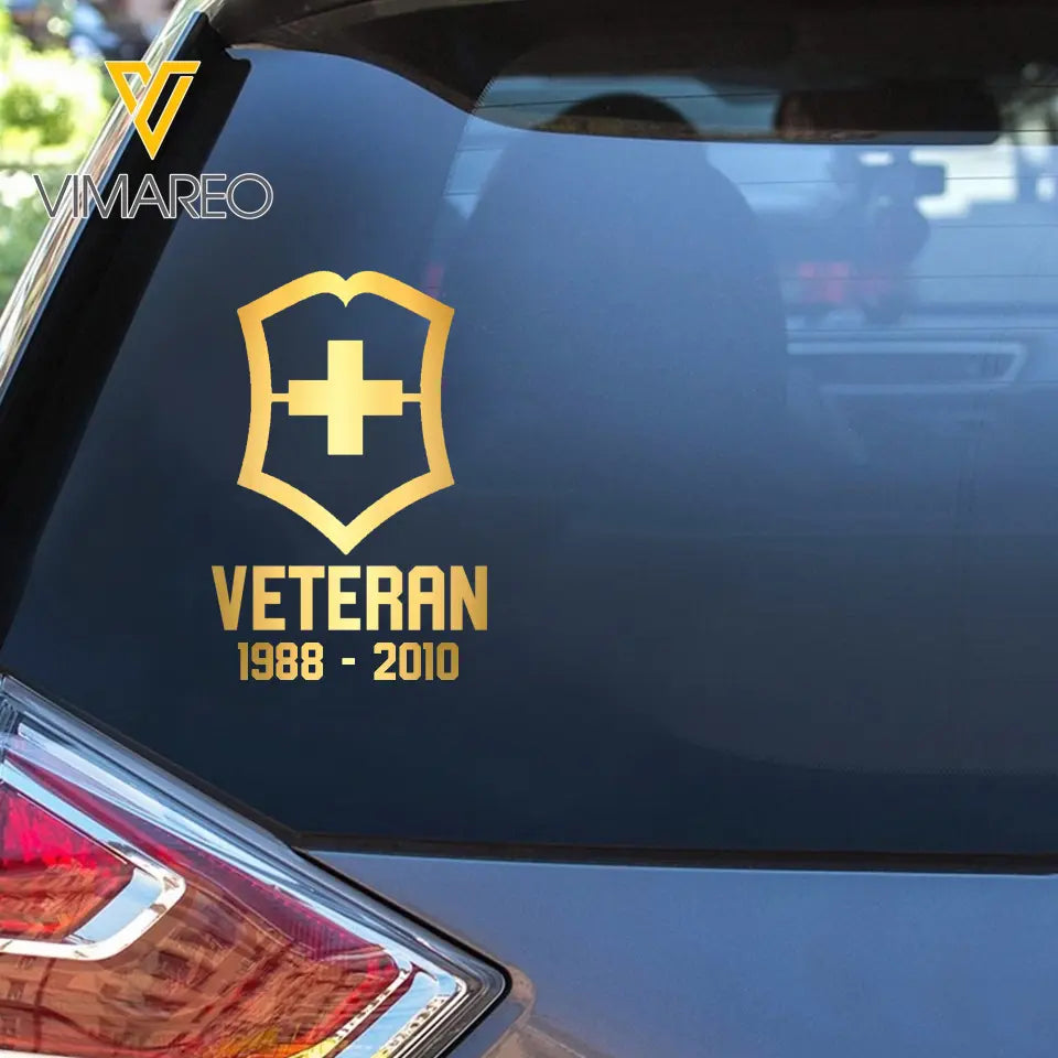Personalized Swiss Military Veteran Retired Decal Printed QTVQ2404