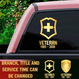 Personalized Swiss Military Veteran Retired Decal Printed QTVQ2404