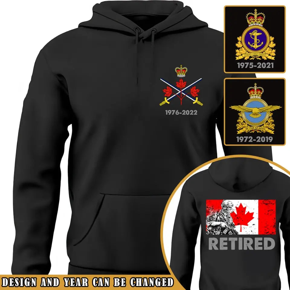 Personalized Canadian Veteran Custom Time Hoodie 2D Printed VQ2418