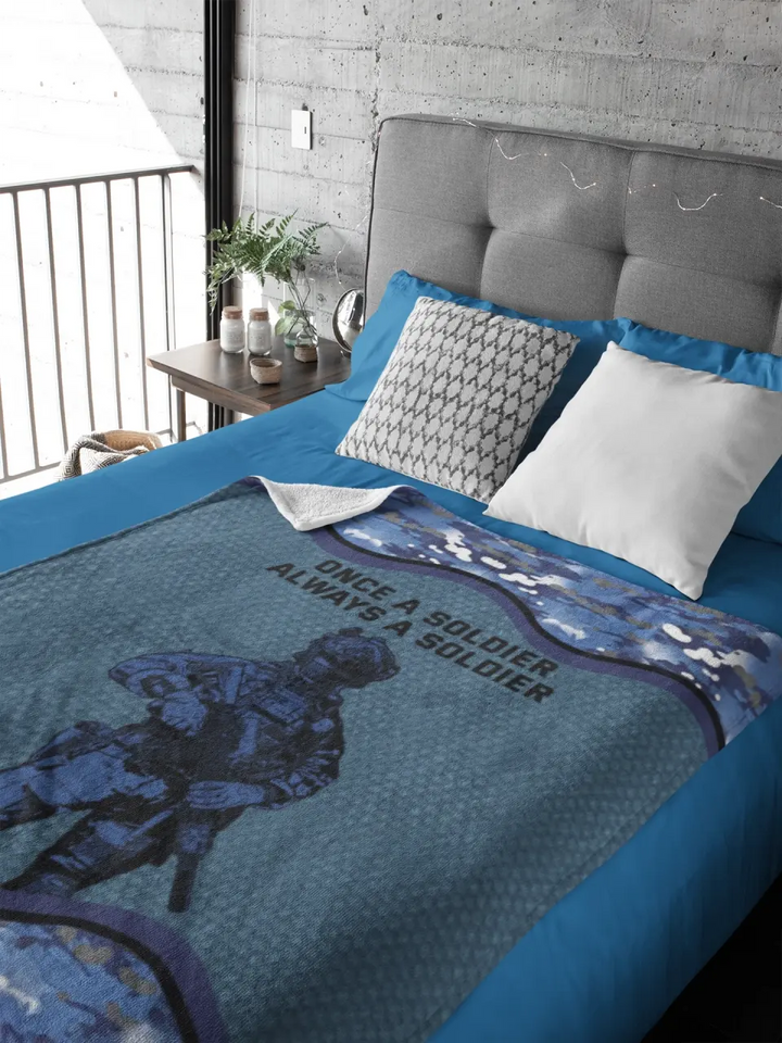 Personalized Onece A Soldier Always A Soldier Australian Veteran Sherpa or Fleece Blanket Printed KVH2419