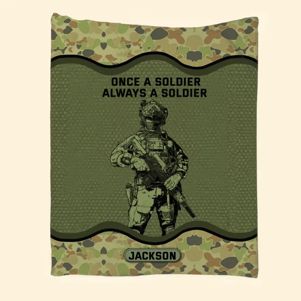 Personalized Onece A Soldier Always A Soldier Australian Veteran Sherpa or Fleece Blanket Printed KVH2419