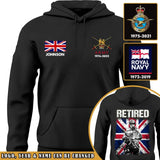Personalized UK Veteran Custom Name & Served Time Hoodie 2D Printed VQ2426
