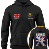 Personalized UK Veteran Custom Name & Served Time Hoodie 2D Printed VQ2426