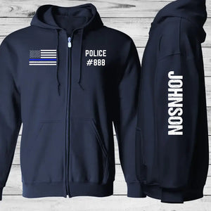 Personalized US Law Enforcement Retired Officer Zip Hoodie 2D Printed QTLVA2438