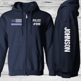 Personalized US Law Enforcement Retired Officer Zip Hoodie 2D Printed QTLVA2438