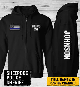 Personalized US Law Enforcement Retired Officer Zip Hoodie 2D Printed QTLVA2438