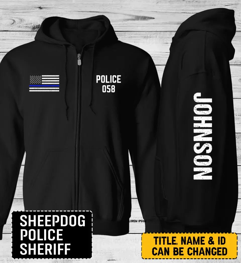 Personalized US Law Enforcement Retired Officer Zip Hoodie 2D Printed QTLVA2438