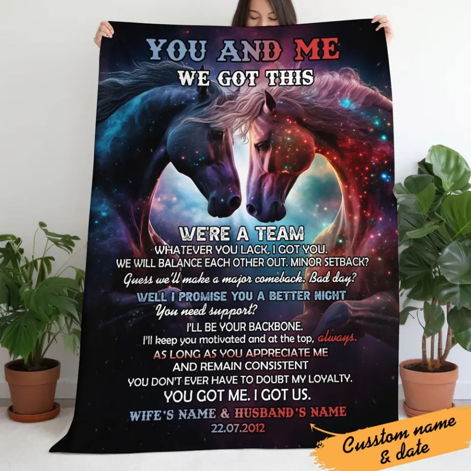 Personalized You And Me We Got This We're A Team Whatever You Lack I Got You Couple Gift Sherpa or Fleece Blanket Printed HN2432