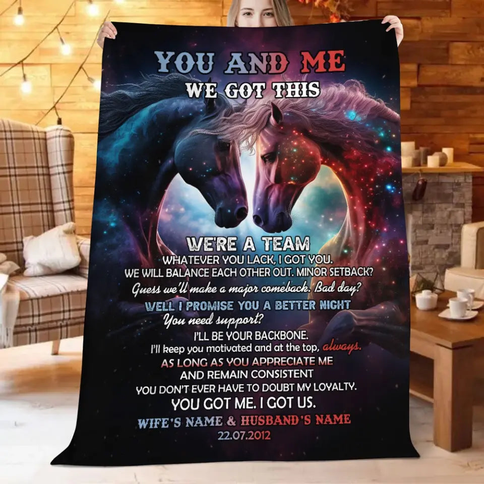 Personalized You And Me We Got This We're A Team Whatever You Lack I Got You Couple Gift Sherpa or Fleece Blanket Printed HN2432