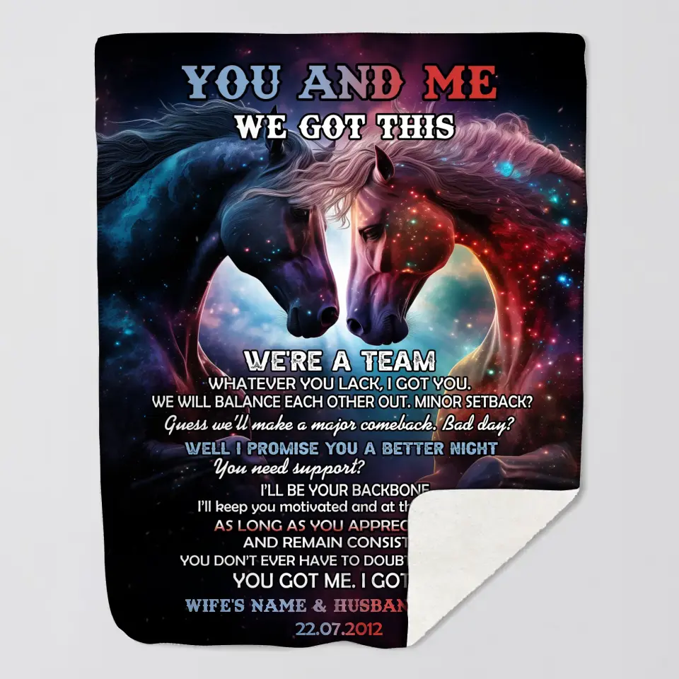 Personalized You And Me We Got This We're A Team Whatever You Lack I Got You Couple Gift Sherpa or Fleece Blanket Printed HN2432
