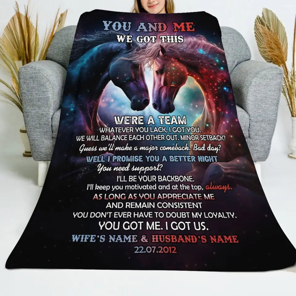 Personalized You And Me We Got This We're A Team Whatever You Lack I Got You Couple Gift Sherpa or Fleece Blanket Printed HN2432