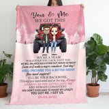Personalized  Couple Jeep You & Me We Got This We're A Team Whatever You Lack I Got You Couple Gift Sherpa or Fleece Blanket Printed LVA2436