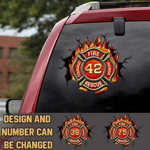 Personalized Firefighter Badge Fire Decal Printed QTVQ2441