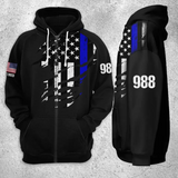Personalized Flag Retired US Police Custom ID Zip Hoodie 2D Printed QTVQ2450