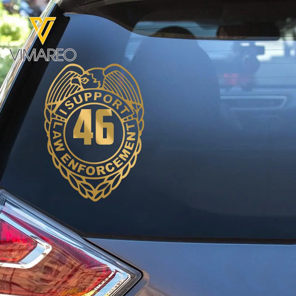 Personalized I Support Law Enforcement Decal Printed QTHN2451