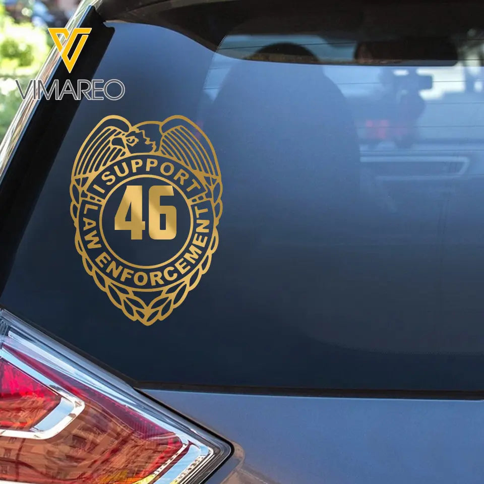 Personalized I Support Law Enforcement Decal Printed QTHN2451