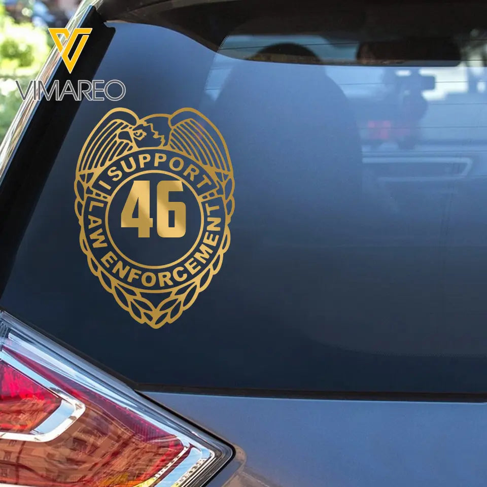 Personalized I Support Law Enforcement Decal Printed QTHN2451