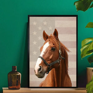 Personalized Upload Your Horse Photo Flag Poster Printed HN2448