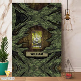Personalized Canadian Veteran Rank Camo Poster Printed KVH2453
